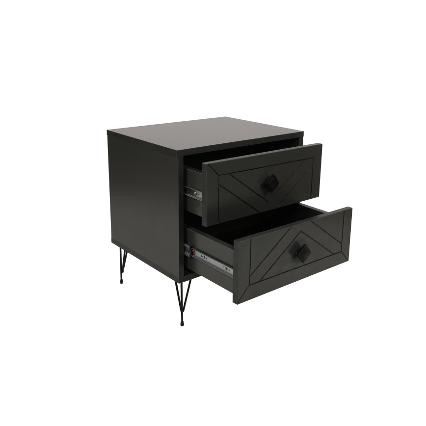 Noční stolek LUNA 50x40 cm antracit/černá