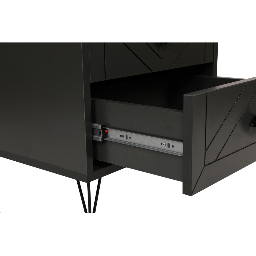 Noční stolek LUNA 50x40 cm antracit/černá