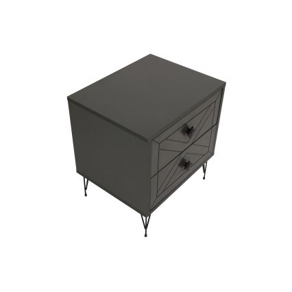 Noční stolek LUNA 50x40 cm antracit/černá