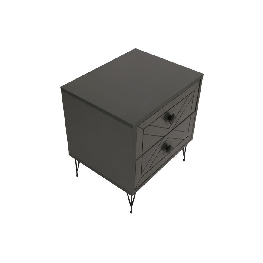 Noční stolek LUNA 50x40 cm antracit/černá