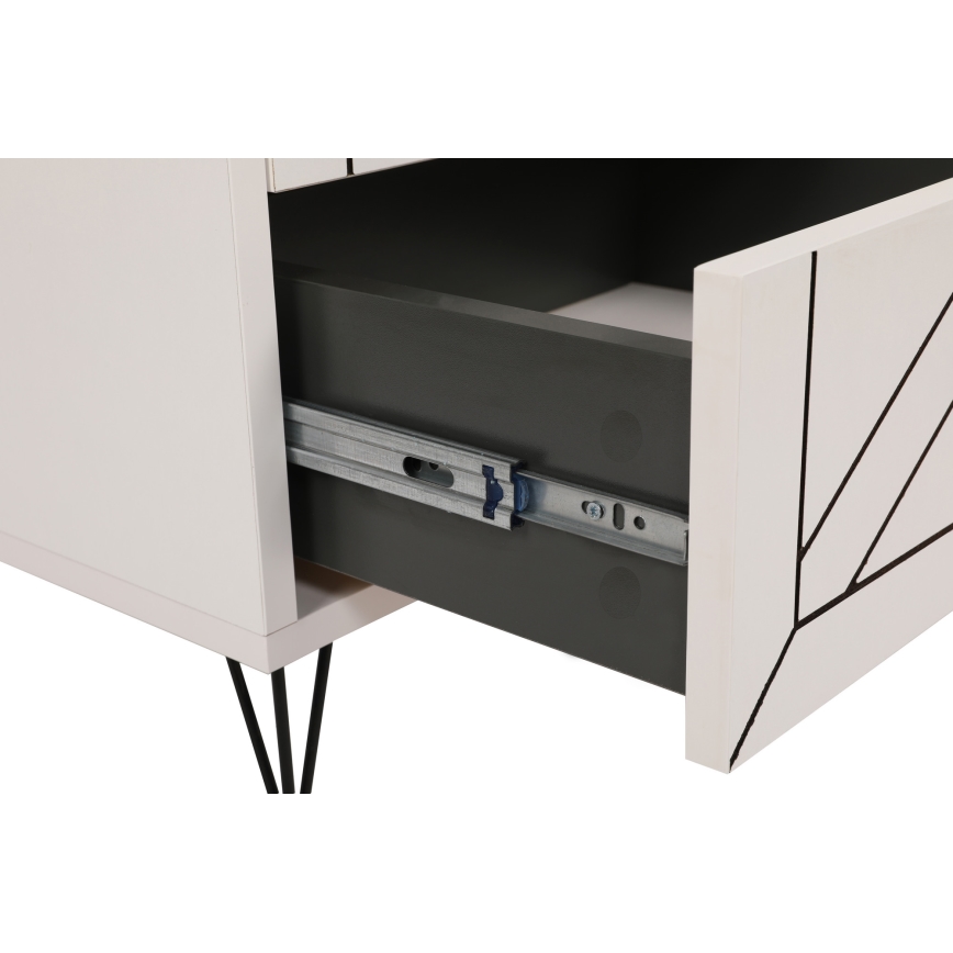 Noční stolek LUNA 50x40 cm bílá