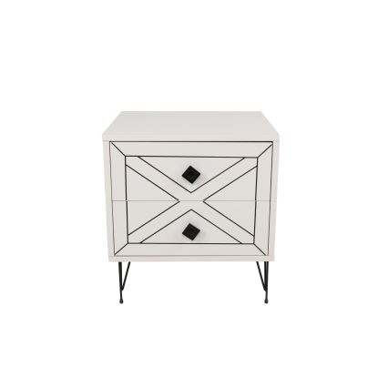 Noční stolek LUNA 50x40 cm bílá