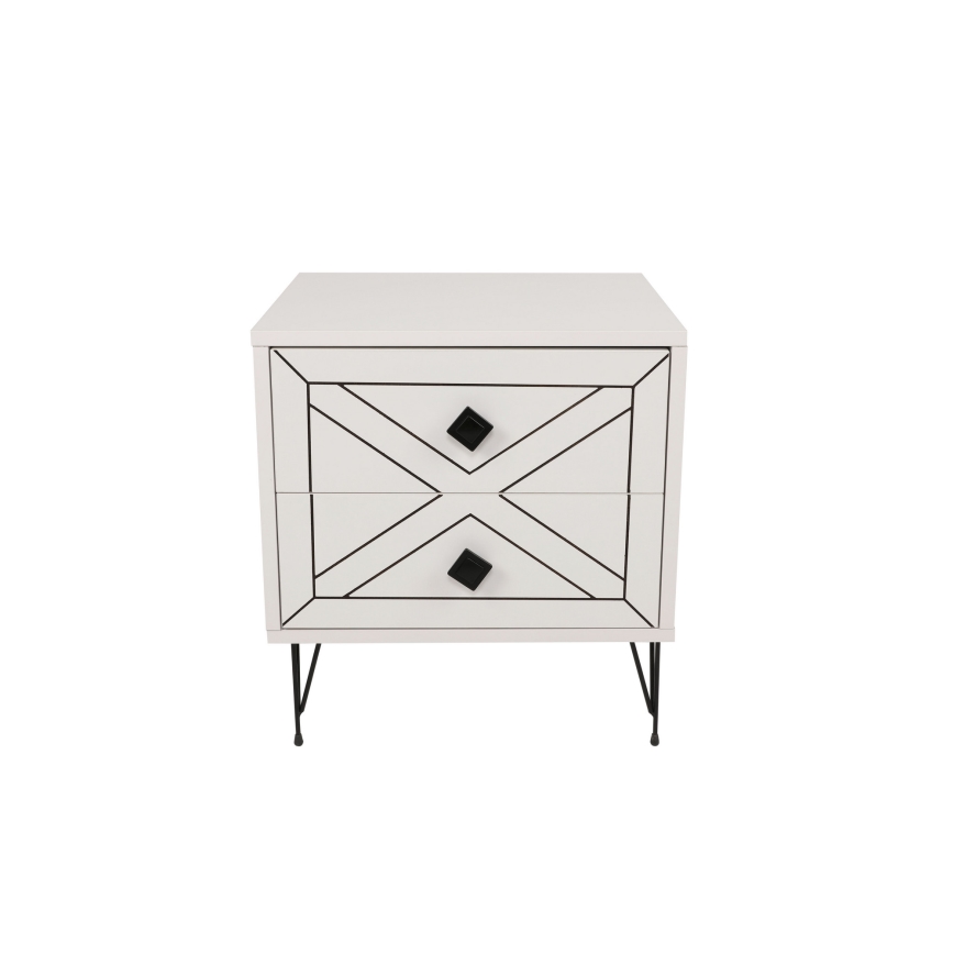 Noční stolek LUNA 50x40 cm bílá