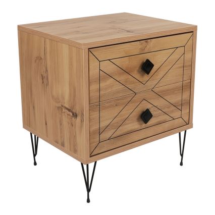 Noční stolek LUNA 50x40 cm hnědá/černá