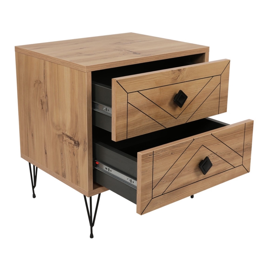 Noční stolek LUNA 50x40 cm hnědá/černá