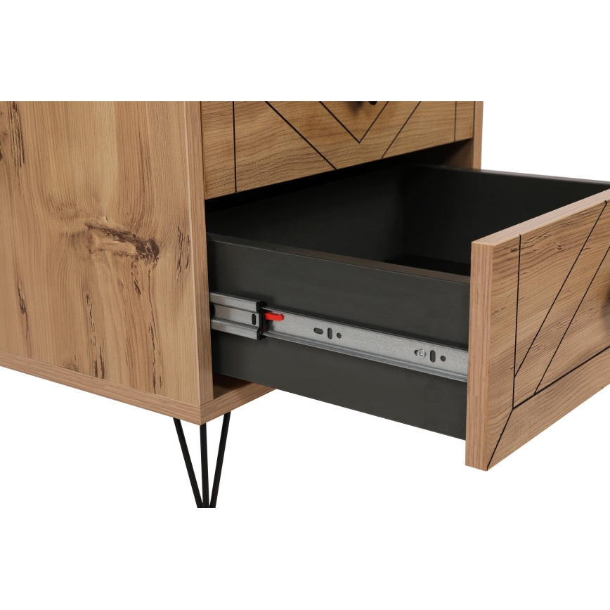 Noční stolek LUNA 50x40 cm hnědá/černá