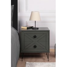 Noční stolek LUNA 55x50 cm antracit/černá