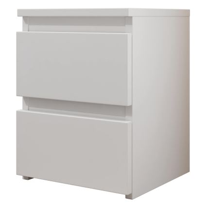 Noční stolek MALWA 30x30 cm lesklá bílá