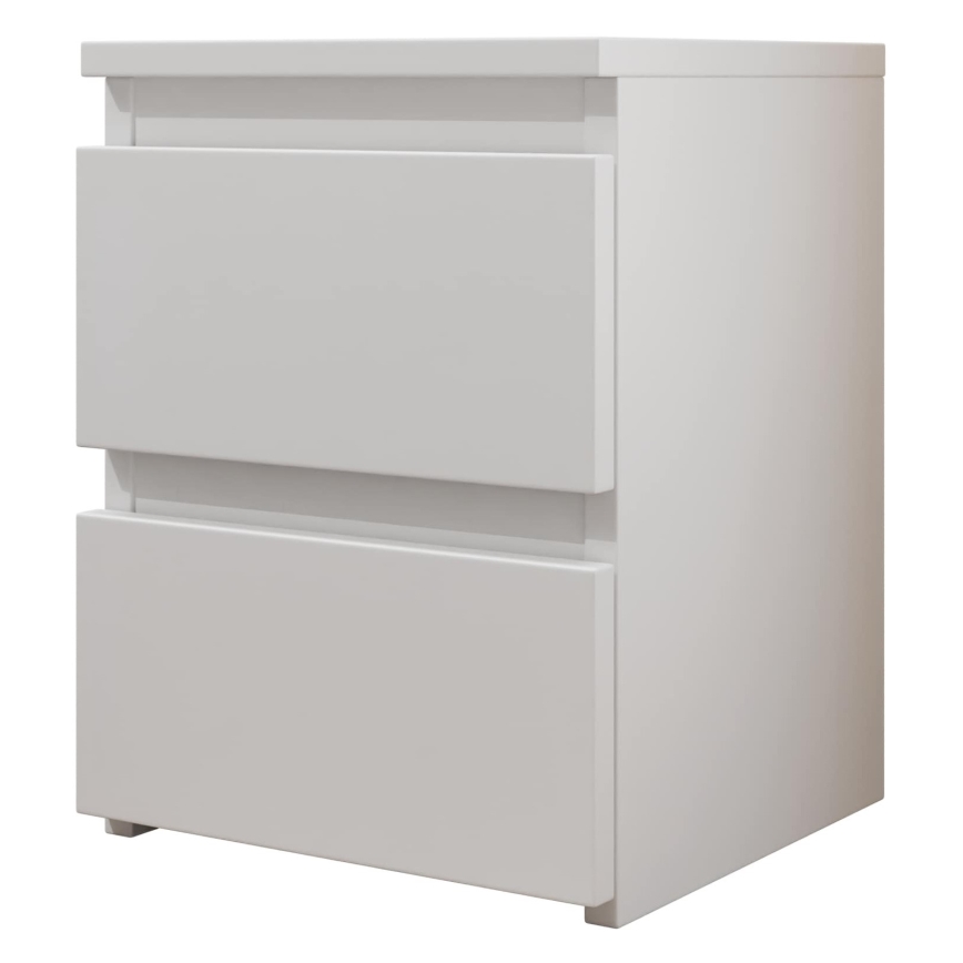 Noční stolek MALWA 30x30 cm lesklá bílá