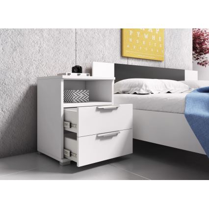 Noční stolek NED 46x42 cm bílá