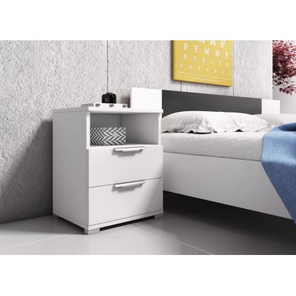 Noční stolek NED 46x42 cm bílá