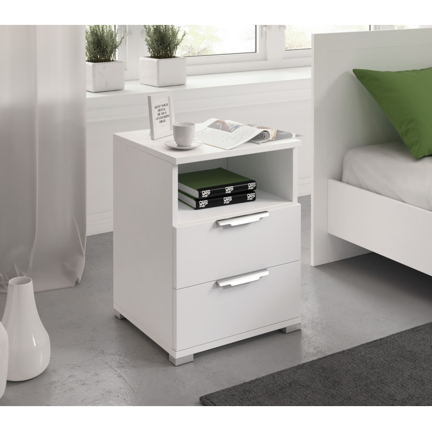Noční stolek NED 46x42 cm bílá