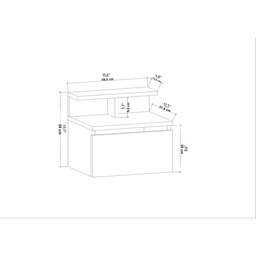 Noční stolek NOVEN 40x32 cm dub