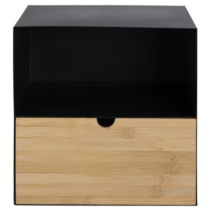 Noční stolek s možností montáže na stěnu BEKIM 30x25 cm černá/bambus