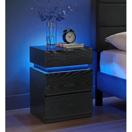 Noční stolek s podsvícením SMARTIE 40x35 cm černá