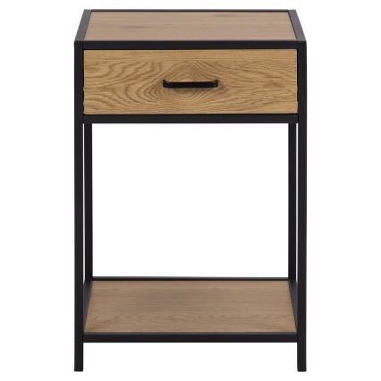 Noční stolek SARON 42x35 cm dub/černá