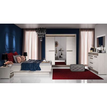 Noční stolek SARPA 46x40 cm bílá/hnědá