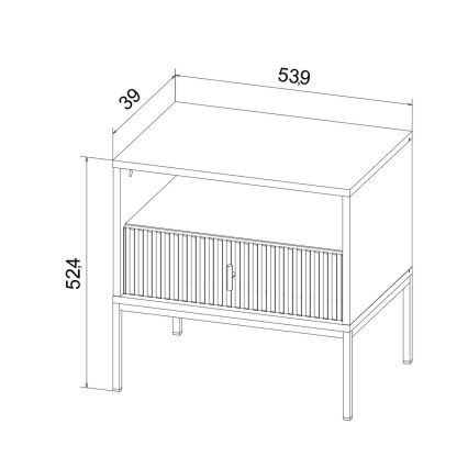 Noční stolek SUE 54x39 cm béžová/kašmír