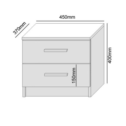Noční stolek TOD  45x37 cm bílá/dub artisan
