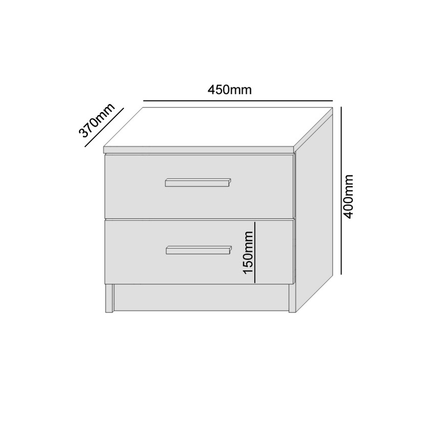 Noční stolek TOD  45x37 cm bílá/dub artisan