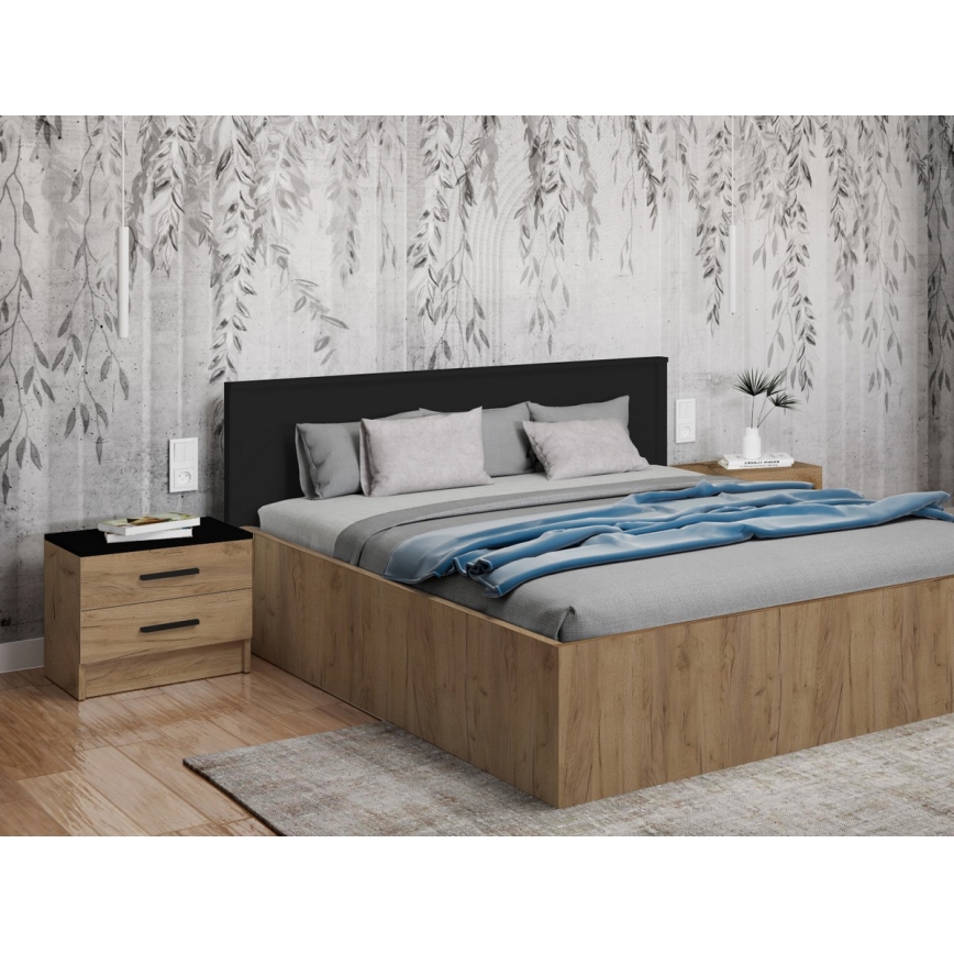 Noční stolek TOD 45x37 cm dub craft/černá