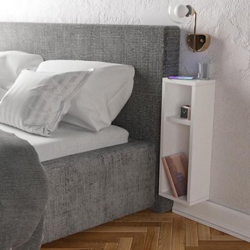 Noční stolek TURRA 65x15 cm bílá