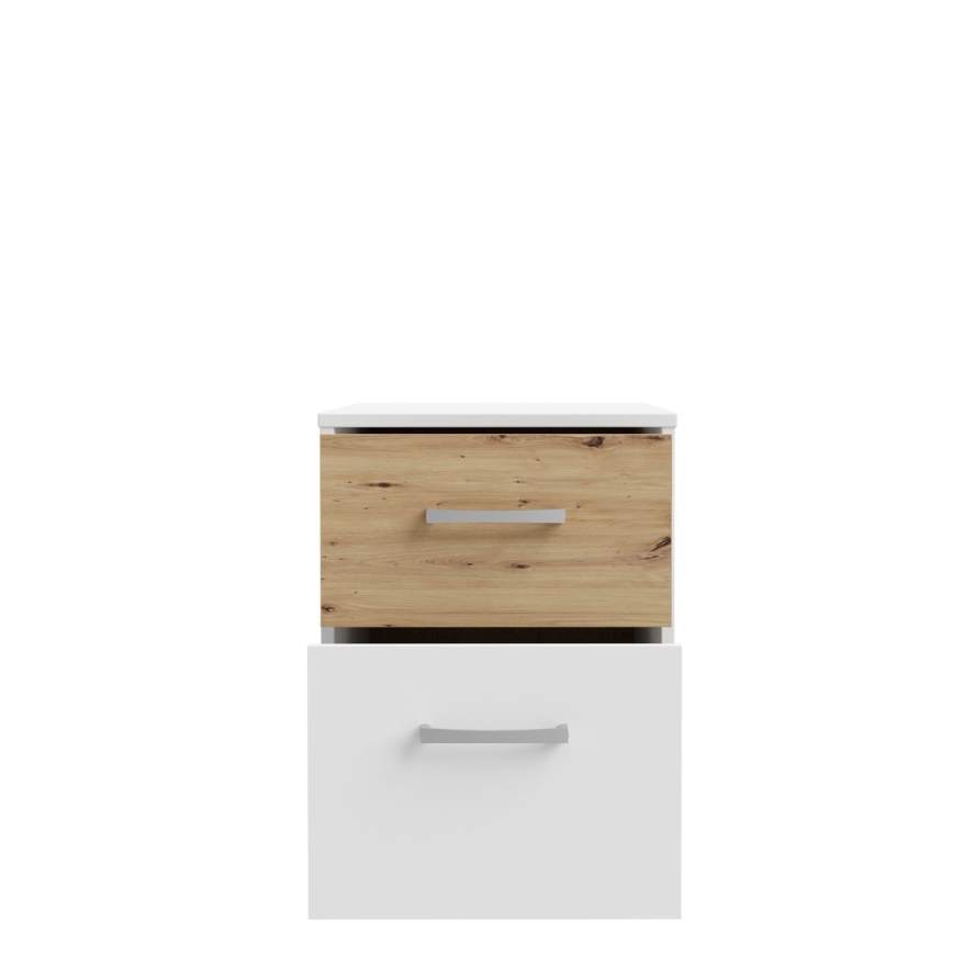Noční stolek URO dub artisan/bílá