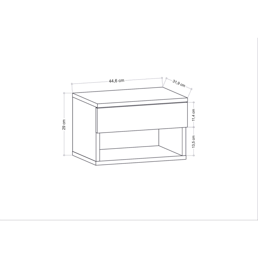 Noční stolek VETRA 45x32 cm bílá