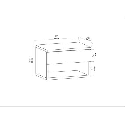 Noční stolek VETRA antracit