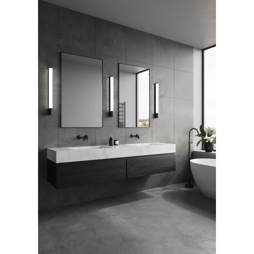 Nordlux - LED Koupelnové osvětlení zrcadla se zásuvkou MALAIKA LED/15W/230V IP44 68,4cm černá