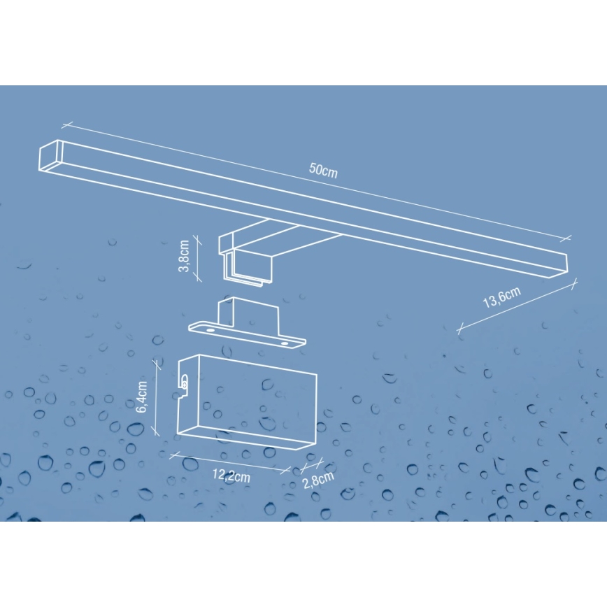 Nordlux - LED Koupelnové osvětlení zrcadla MARLEE LED/8,9W/230V IP44 4000K 50 cm černá