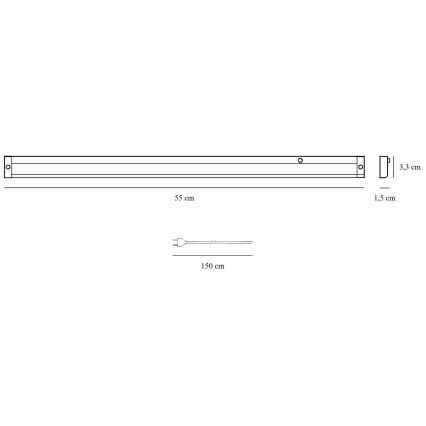 Nordlux - LED Podlinkové svítidlo PRESTON LED/8W/230V 3000/4000K 55 cm