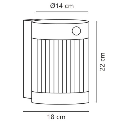 Nordlux - LED Solární nástěnné svítidlo se senzorem COUPAR LED/3,2W/5V 3000K IP44 černá