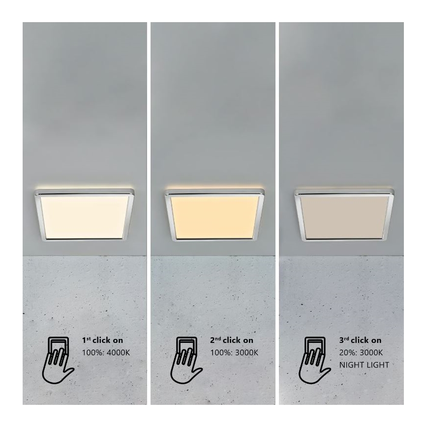 Nordlux - LED Stmívatelné koupelnové stropní svítidlo OJA LED/14,5W/230V 3000/4000K IP54 30x30 cm