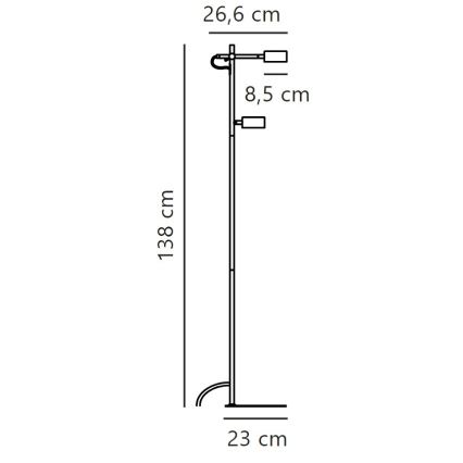Nordlux - LED Stmívatelná stojací lampa CLYDE 2xLED/4W/230V