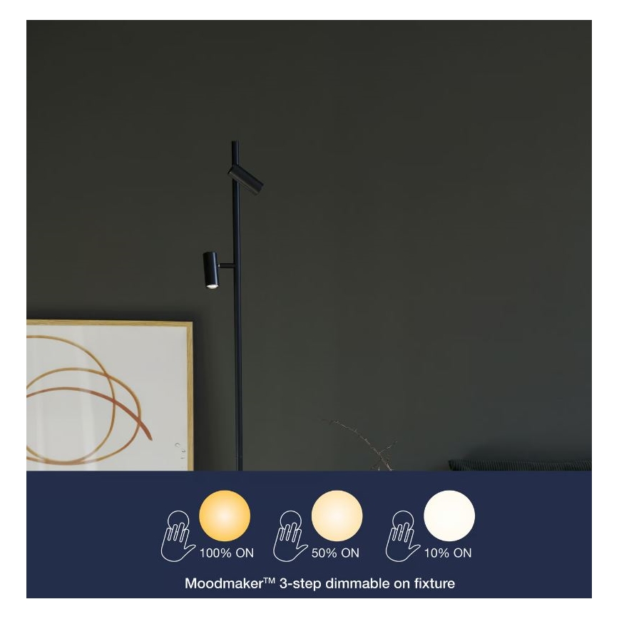 Nordlux - LED Stmívatelná dotyková stojací lampa OMARI 2xLED/3,2W/230V černá