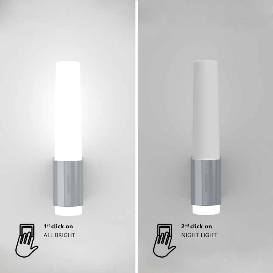 Nordlux - LED Stmívatelné koupelnové nástěnné svítidlo HELVA LED/6,8W/230V IP44 CRI 90 lesklý chrom