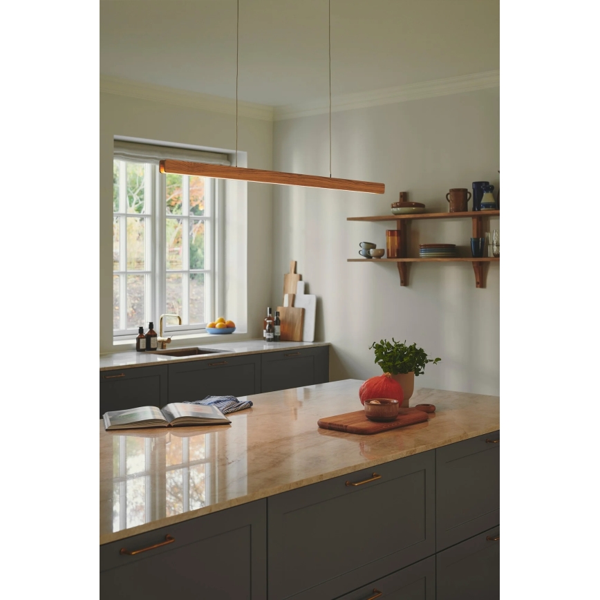 Nordlux - LED Stmívatelný lustr na lanku ILGAS LED/47W/230V 3000K béžová/bílá/jasan