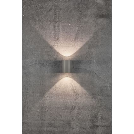 Nordlux - LED Venkovní nástěnné svítidlo CANTO 2xLED/5,5W/230V IP44 šedá