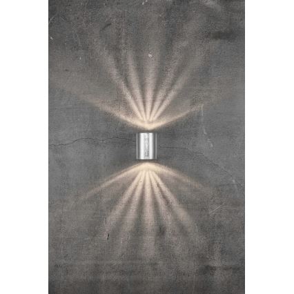 Nordlux - LED Venkovní nástěnné svítidlo CANTO 2xLED/5,5W/230V IP44 stříbrná