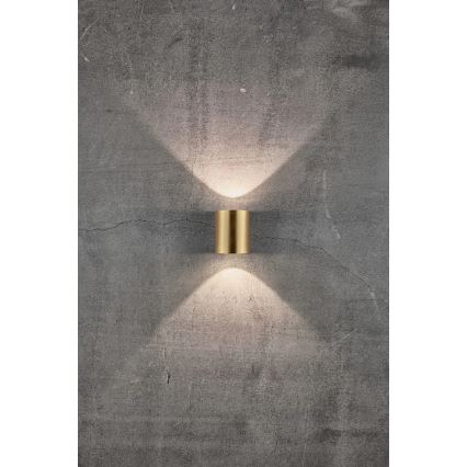 Nordlux - LED Venkovní nástěnné svítidlo CANTO 2xLED/5,5W/230V IP44 zlatá