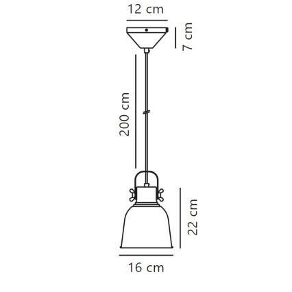 Nordlux - Lustr na lanku ADRIAN 1xE27/25W/230V pr. 16 cm antracit