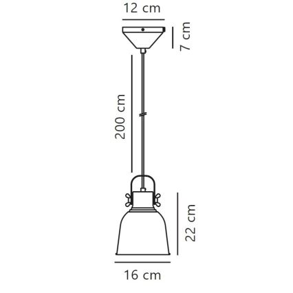 Nordlux - Lustr na lanku ADRIAN 1xE27/25W/230V pr. 16 cm šedá