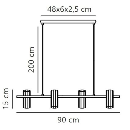 Nordlux - Lustr na lanku ALANIS 4xGU10/15W/230V černá