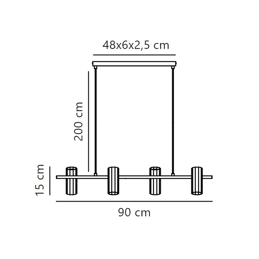 Nordlux - Lustr na lanku ALANIS 4xGU10/15W/230V černá
