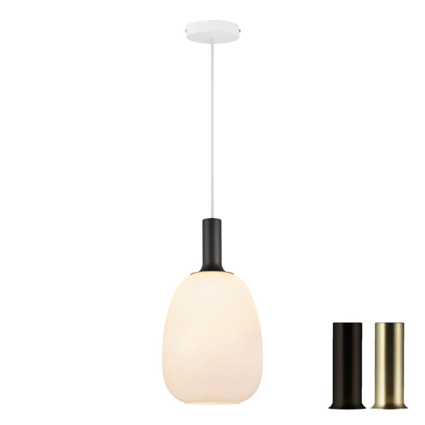 Nordlux - Lustr na lanku ALTON 1xE27/60W/230V bílá/černá/mosaz