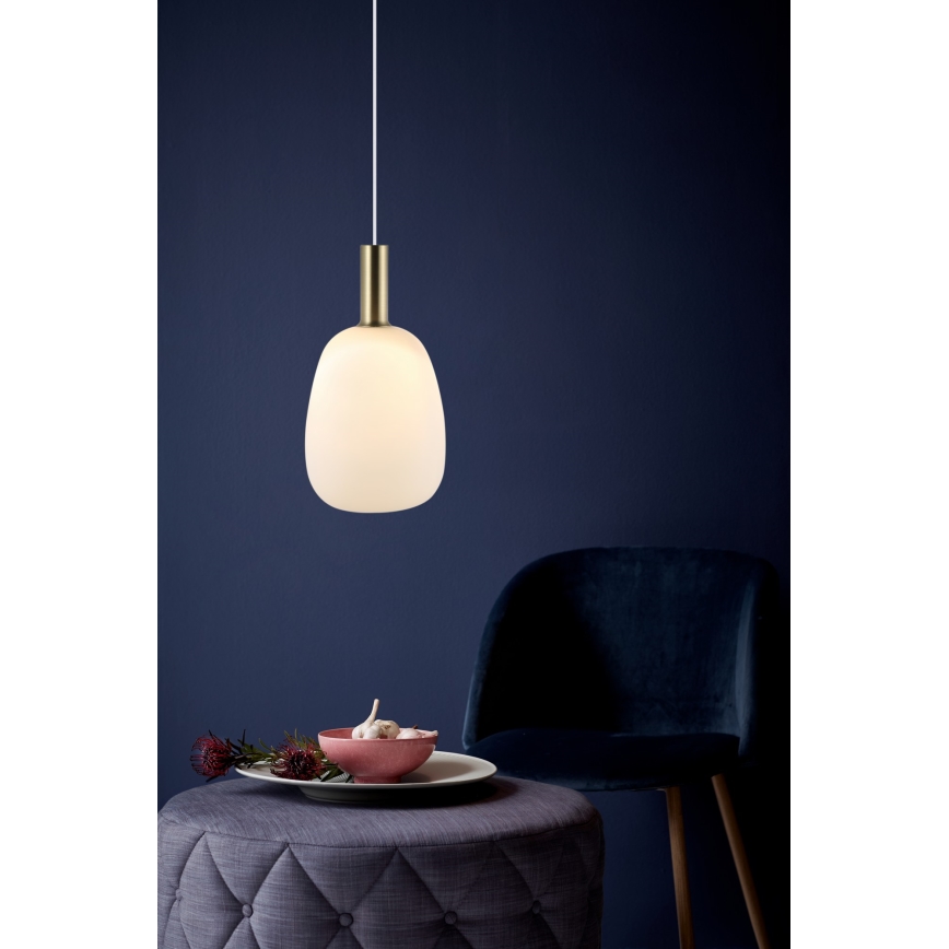 Nordlux - Lustr na lanku ALTON 1xE27/60W/230V bílá/černá/mosaz