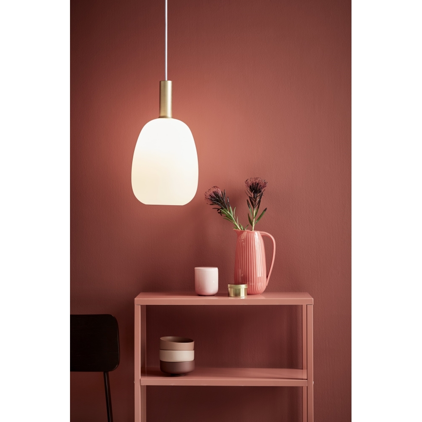 Nordlux - Lustr na lanku ALTON 1xE27/60W/230V bílá/černá/mosaz