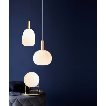 Nordlux - Lustr na lanku ALTON 1xE27/60W/230V bílá/černá/mosaz