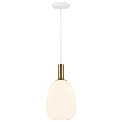 Nordlux - Lustr na lanku ALTON 1xE27/60W/230V bílá/černá/mosaz